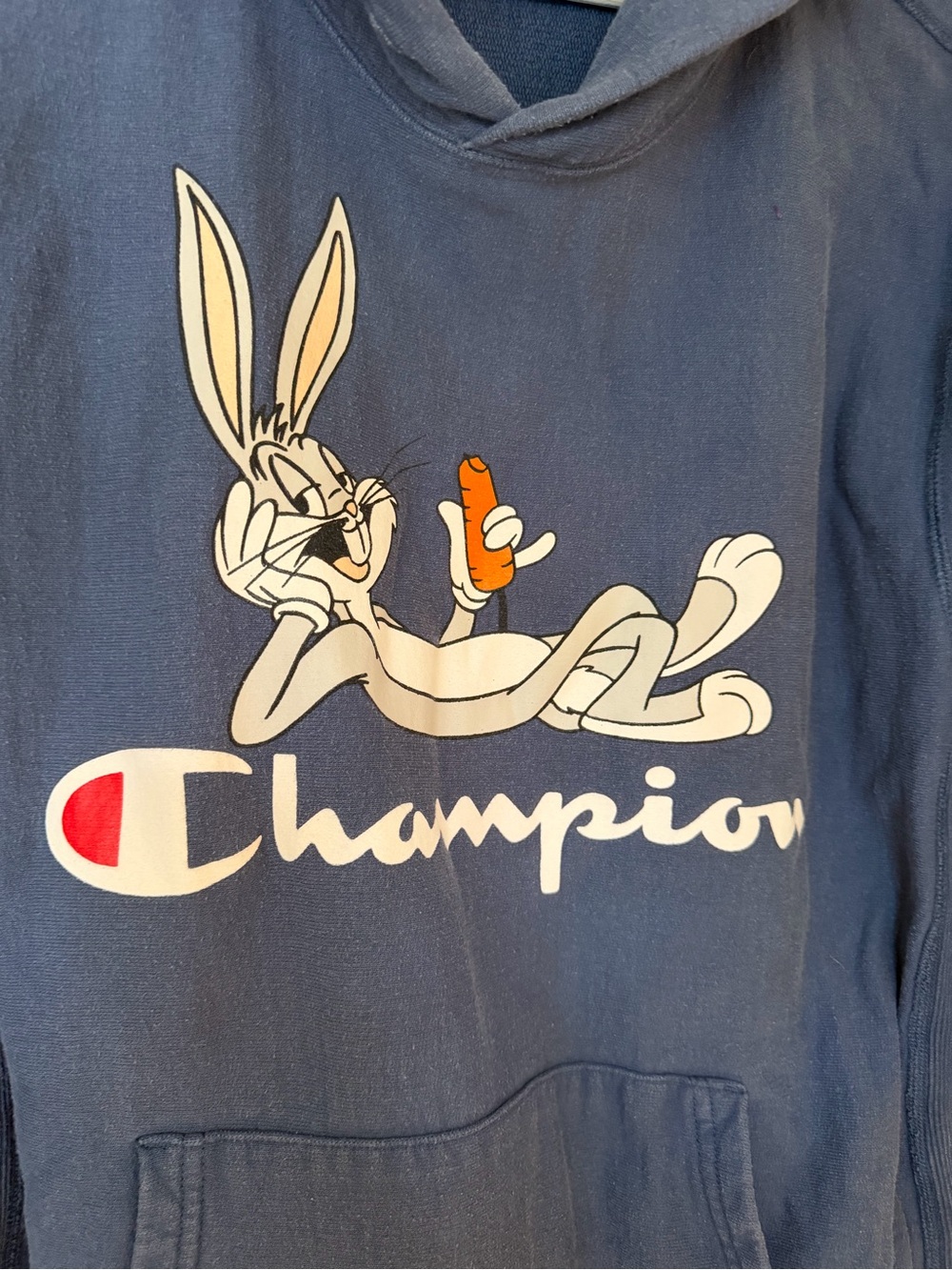 Todd Snyder x Champion Looney Tunes Bugs Bunny Hoodie in Marine Blue